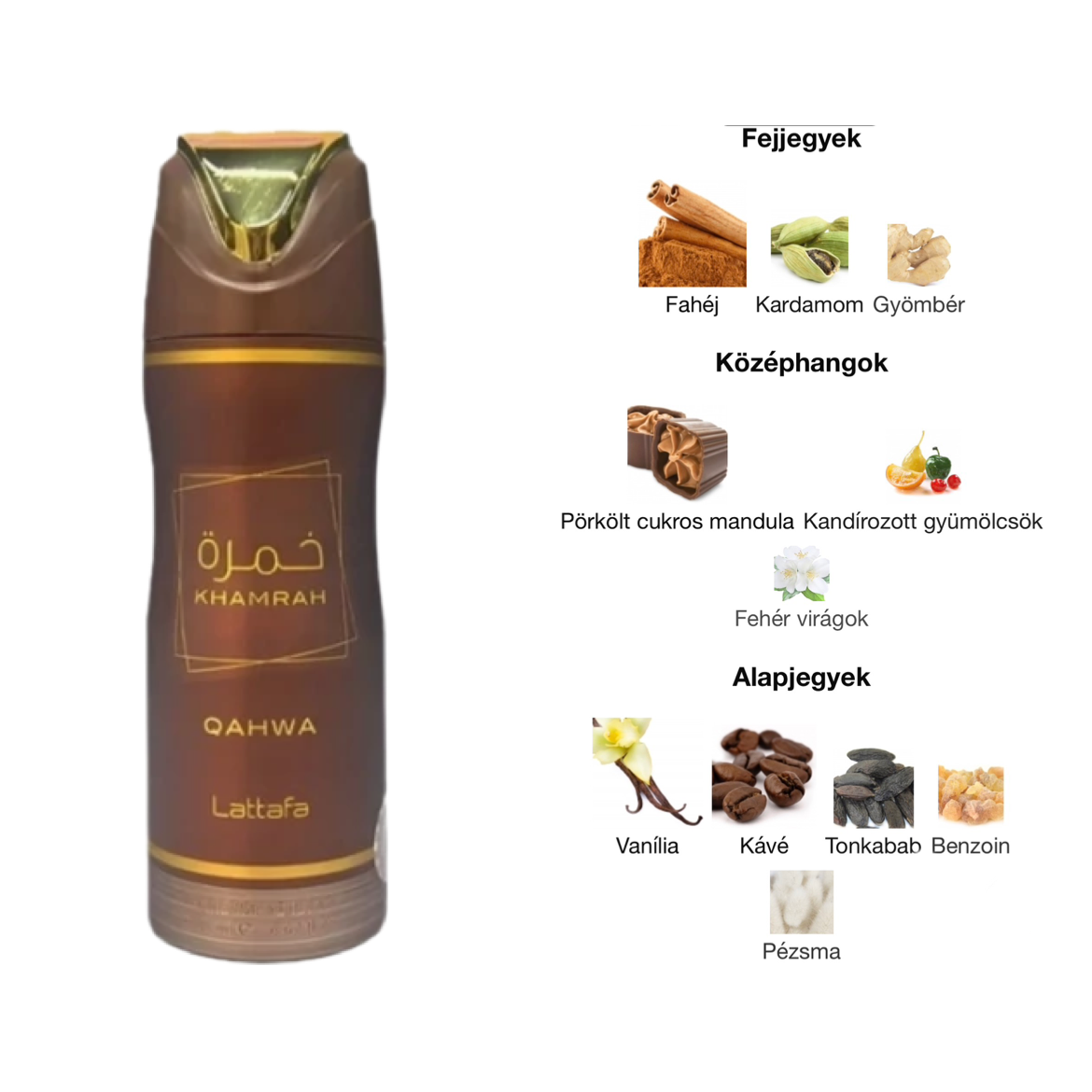 Lattafa Khamrah Qahwa Dezodor Spray - 200 ml - YARA Illatbazár