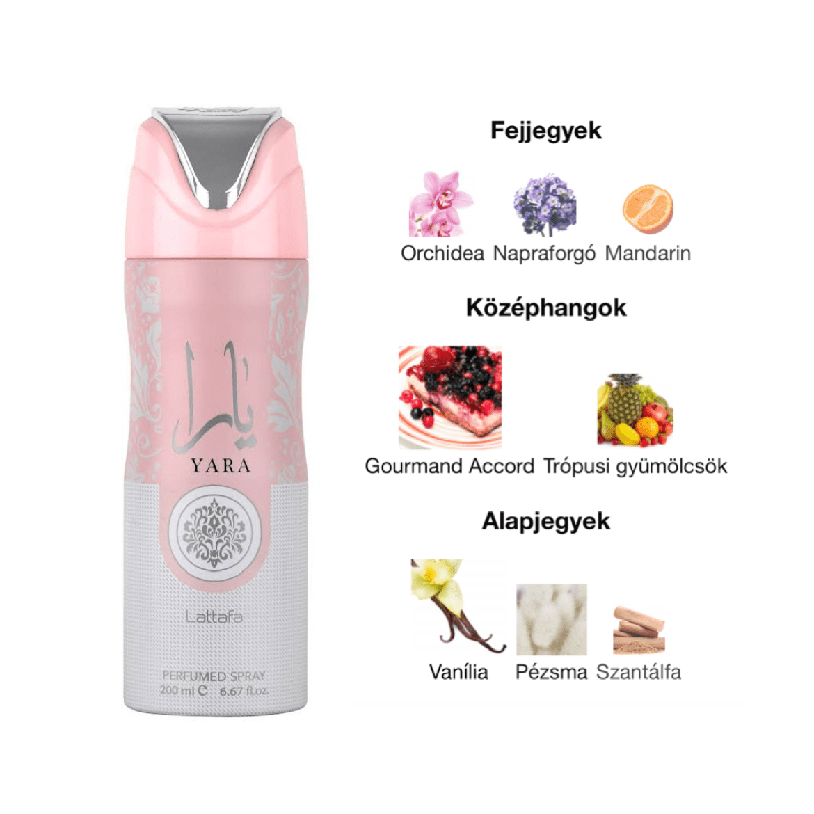 Lattafa Yara Dezodor Spray - 200 ml - YARA Illatbazár