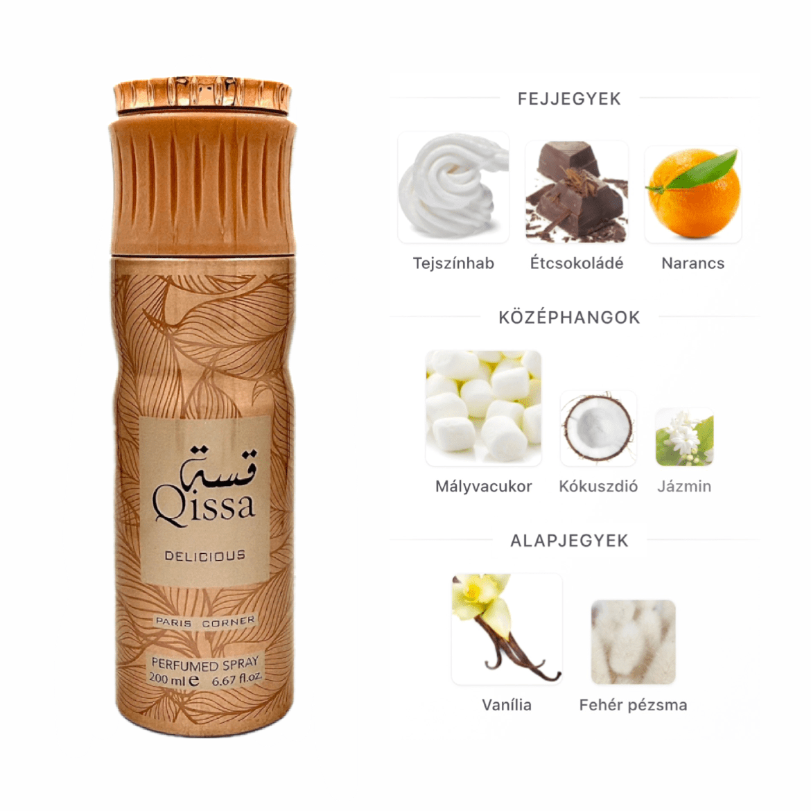 Paris Corner Qissa Delicious Dezodor Spray - 200 ml - YARA Illatbazár