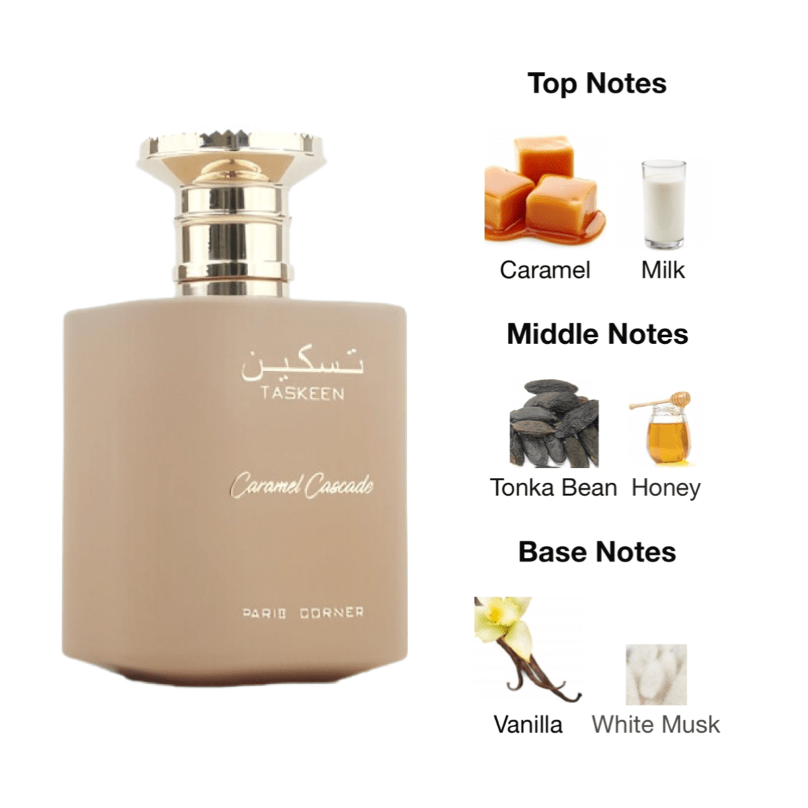 Paris Corner Taskeen Caramel Cascade EDP - 100 ml - YARA Illatbazár