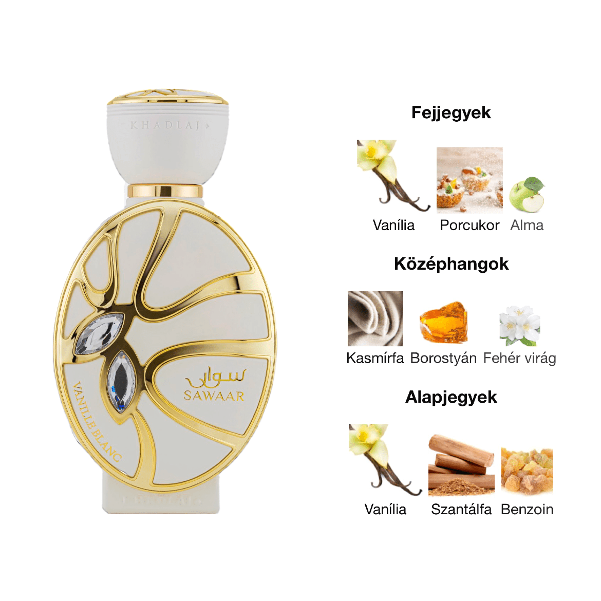 Khadlaj Sawaar Vanille Blanc EDP - 100 ml - YARA Illatbazár