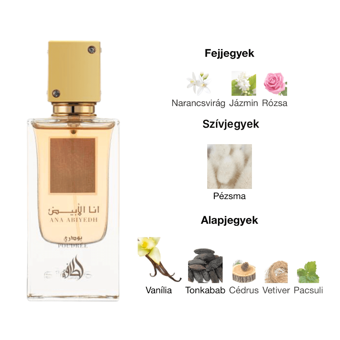 Lattafa Ana Abiyedh Poudrée EDP - 60 ml - YARA Illatbazár