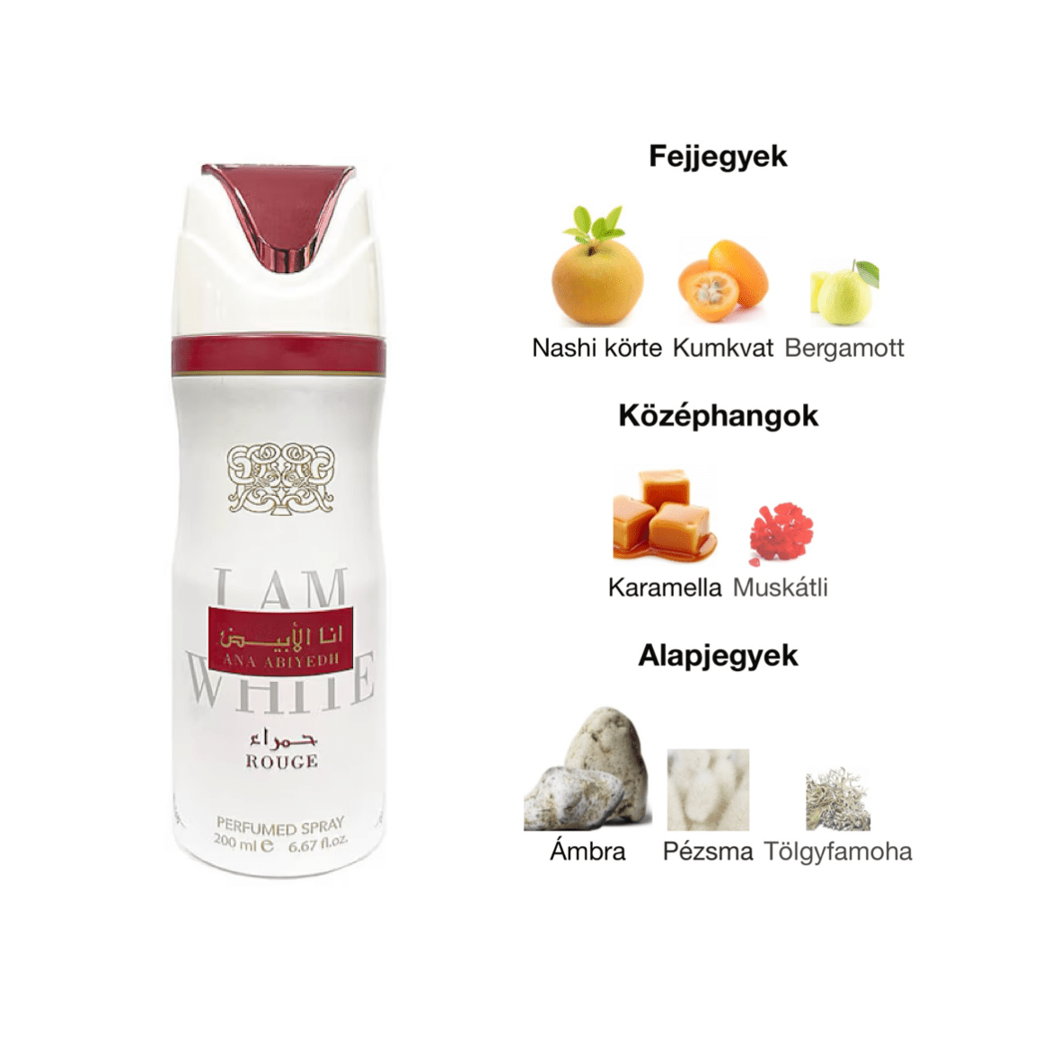 Lattafa Ana Abiyedh Rouge Dezodor Spray - 200 ml - YARA Illatbazár