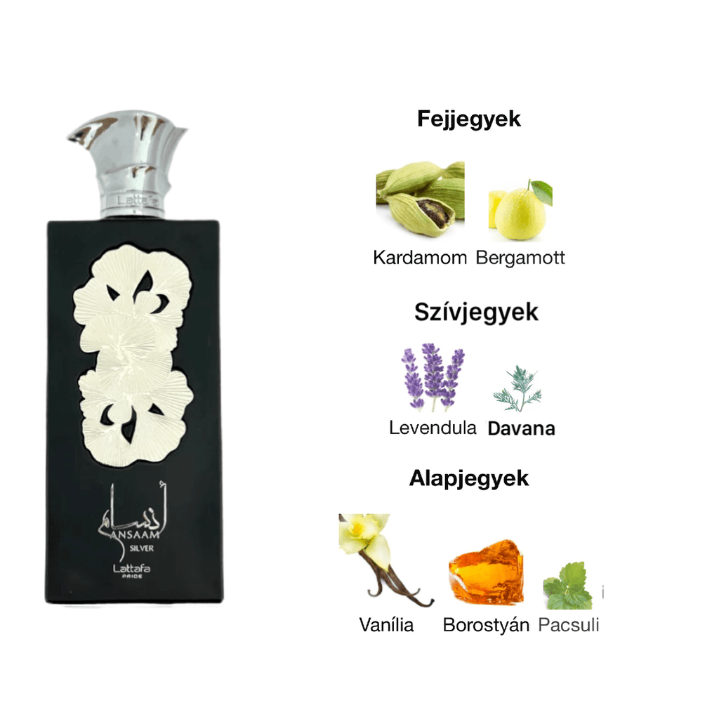 Lattafa Ansaam Silver EDP - 100 ml - YARA Illatbazár