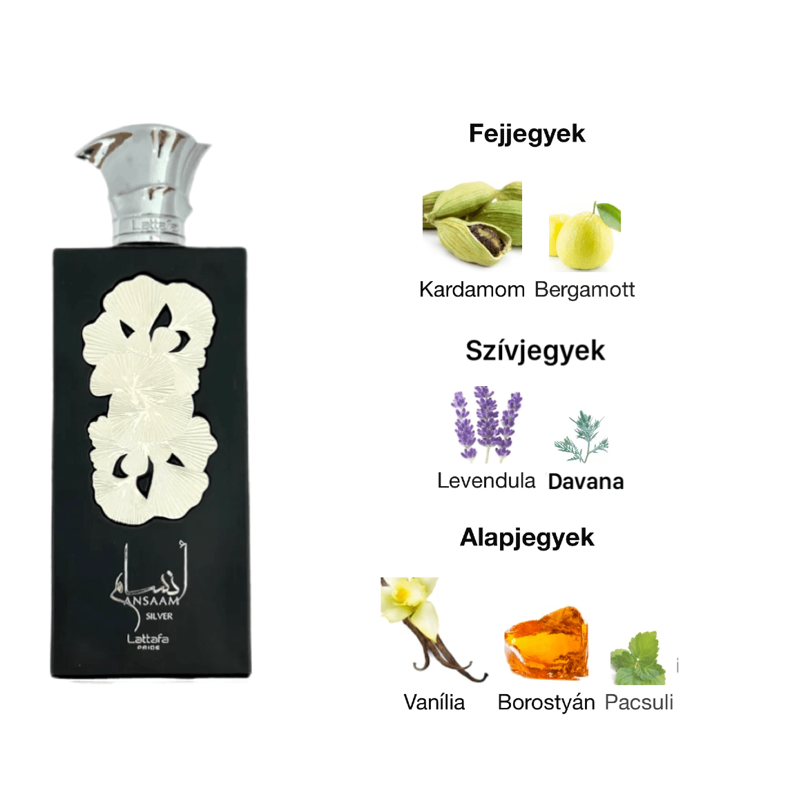Lattafa Ansaam Silver EDP - 100 ml - YARA Illatbazár