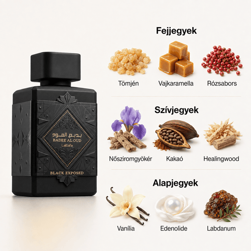 Lattafa Badee Al Oud Black Exposed EDP - 100 ml - YARA Illatbazár