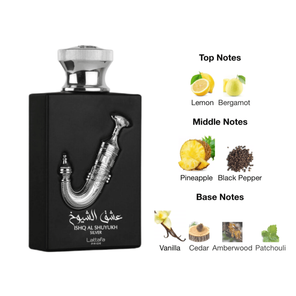 Lattafa Ishq Al Shuyukh Silver EDP - 100 ml - YARA Illatbazár