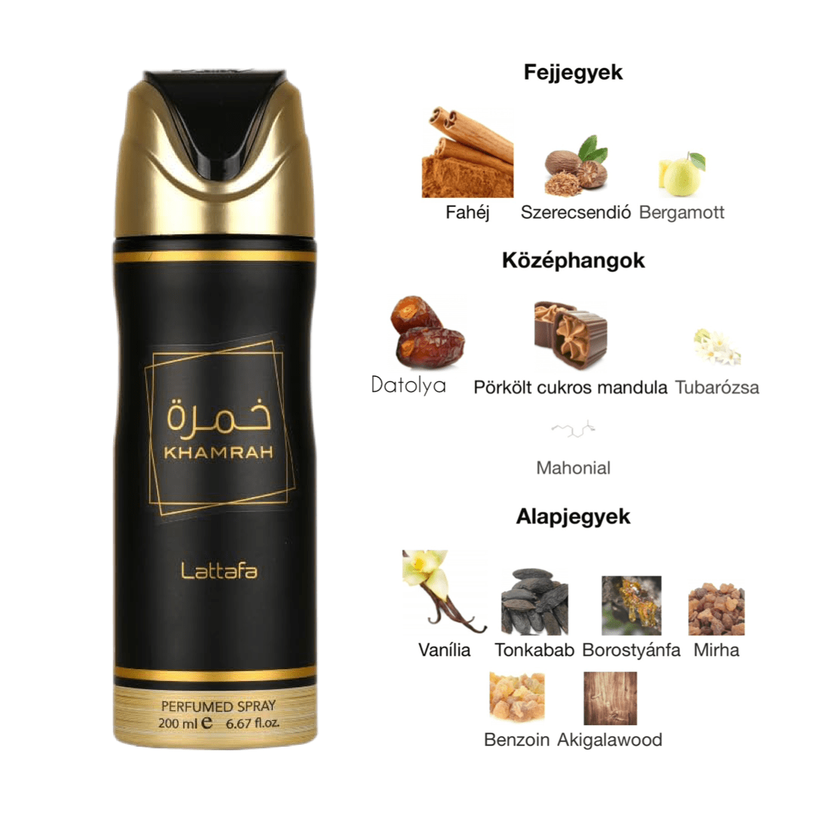 Lattafa Khamrah Dezodor Spray - 200 ml - YARA Illatbazár