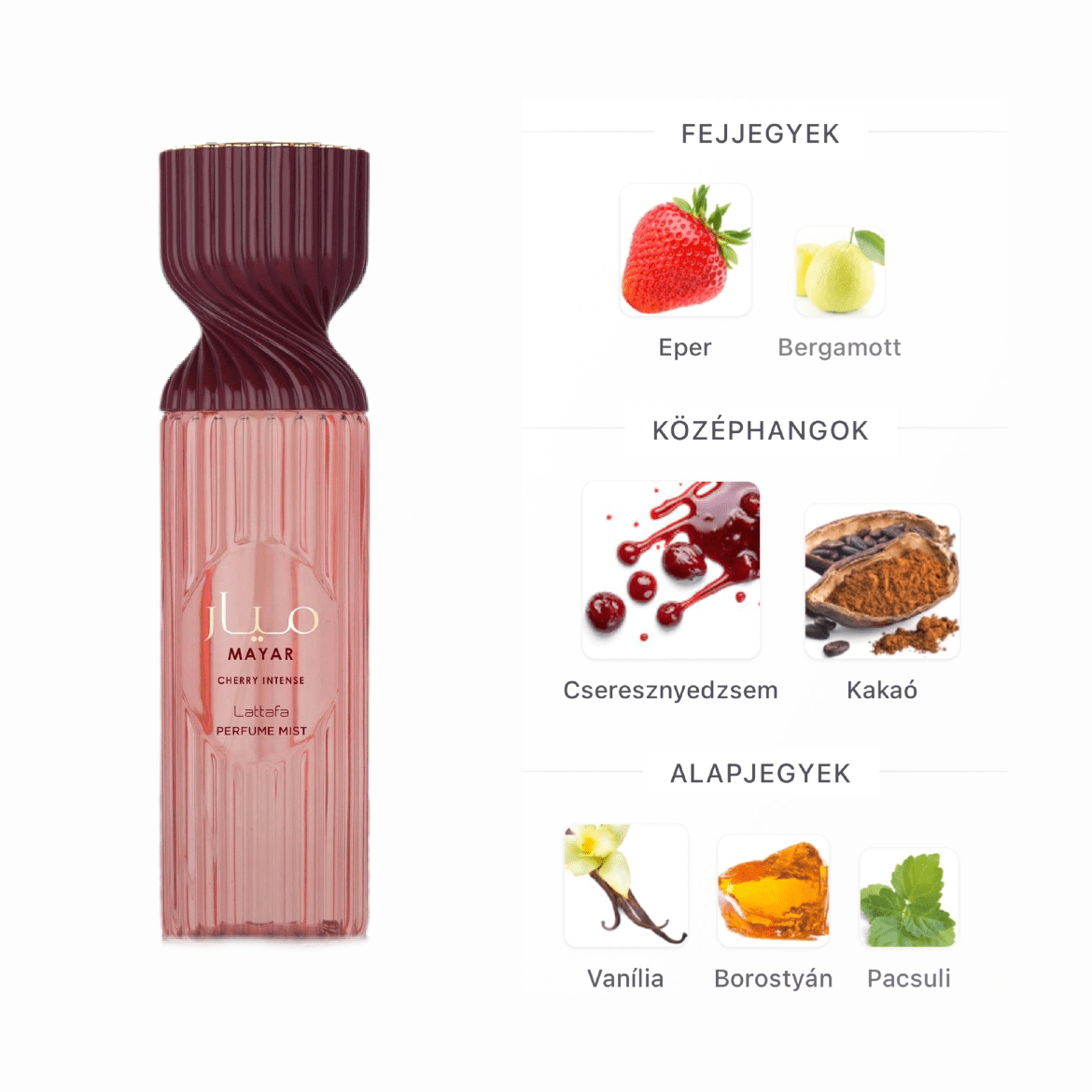 Lattafa Mayar Cherry Intense Testpermet - 250 ml - YARA Illatbazár