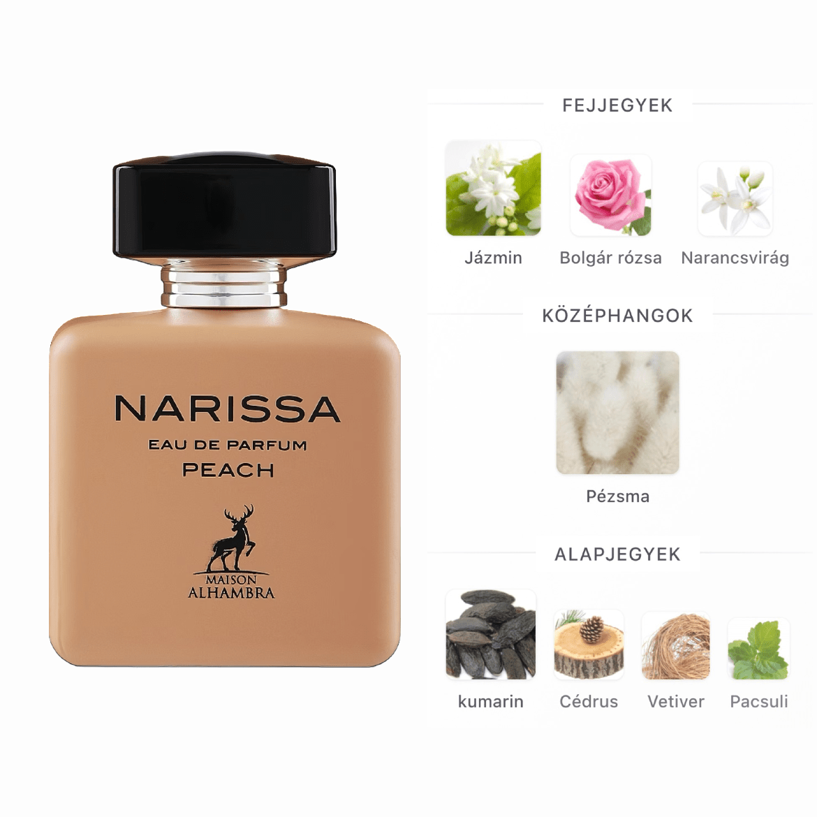 Maison Alhambra Narissa Peach EDP - 100 ml - YARA Illatbazár