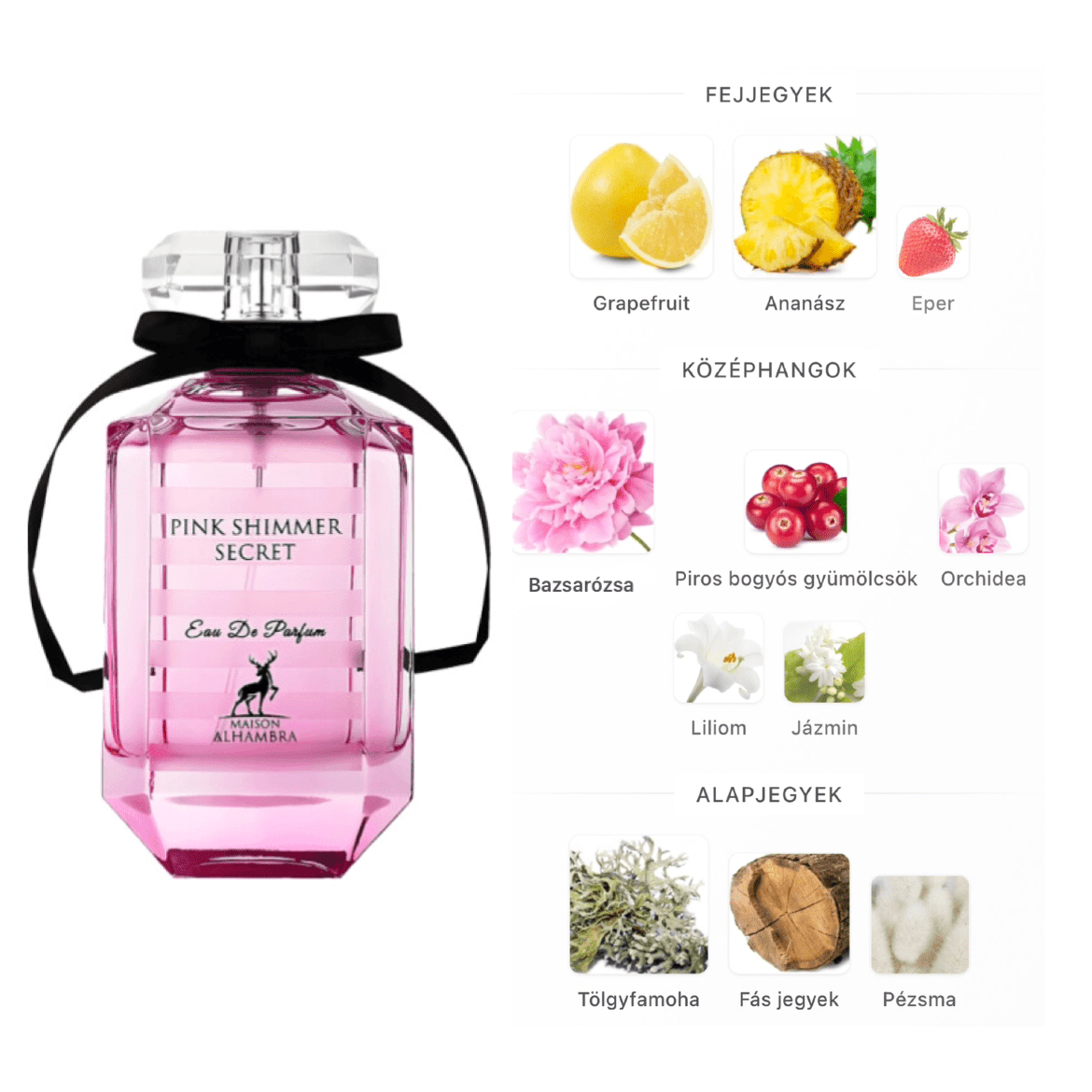Maison Alhambra Pink Shimmer Secret EDP - 100 ml - YARA Illatbazár