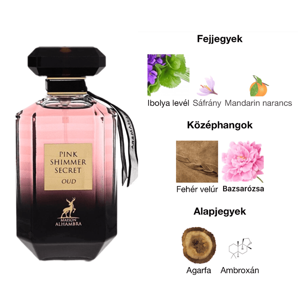 Maison Alhambra Pink Shimmer Secret Oud EDP - 100 ml - YARA Illatbazár
