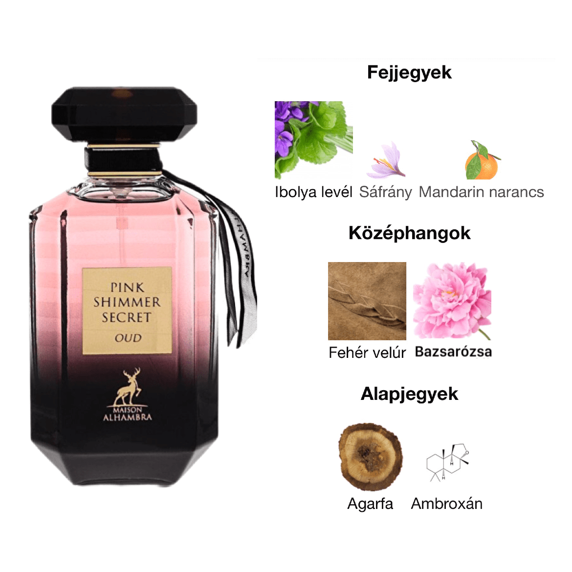 Maison Alhambra Pink Shimmer Secret Oud EDP - 100 ml - YARA Illatbazár