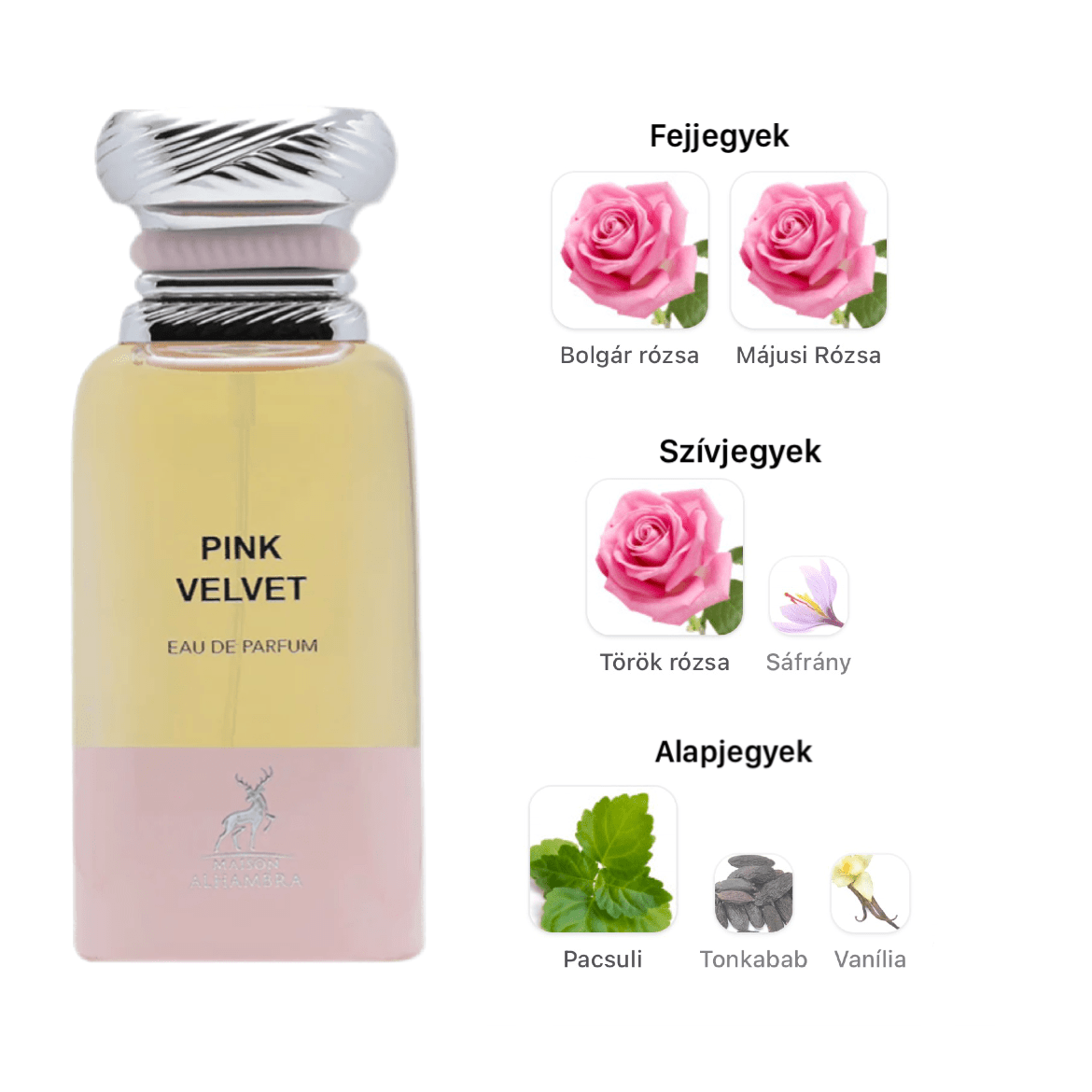 Maison Alhambra Pink Velvet (Rose Petals) EDP - 80 ml - YARA Illatbazár