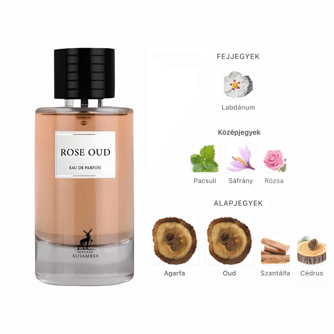 Maison Alhambra Rose Oud EDP - 100 ml - YARA Illatbazár