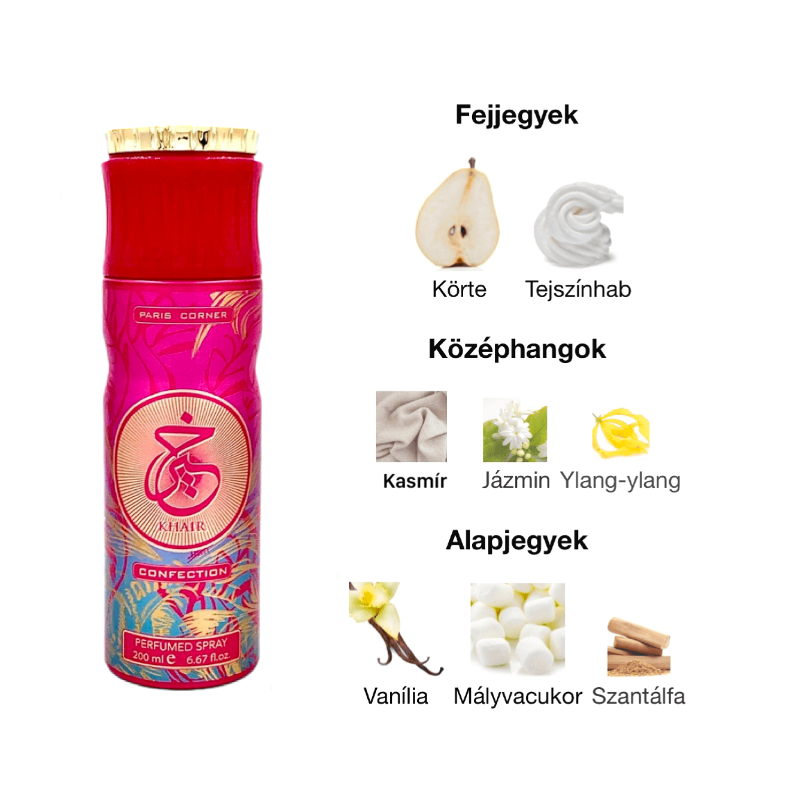 Paris Corner Khair Confection Dezodor Spray - 200 ml - YARA Illatbazár