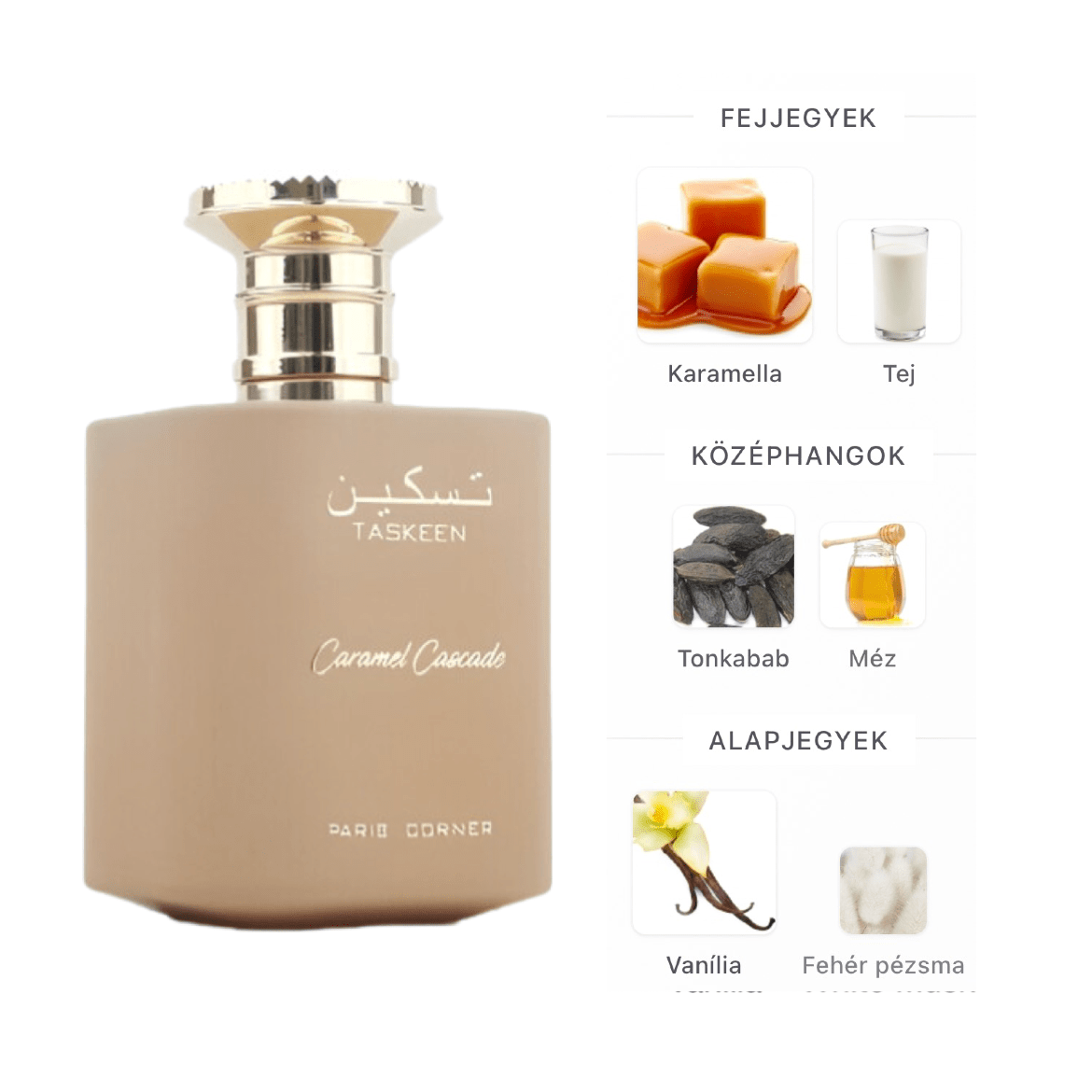 Paris Corner Taskeen Caramel Cascade EDP - 100 ml - YARA Illatbazár