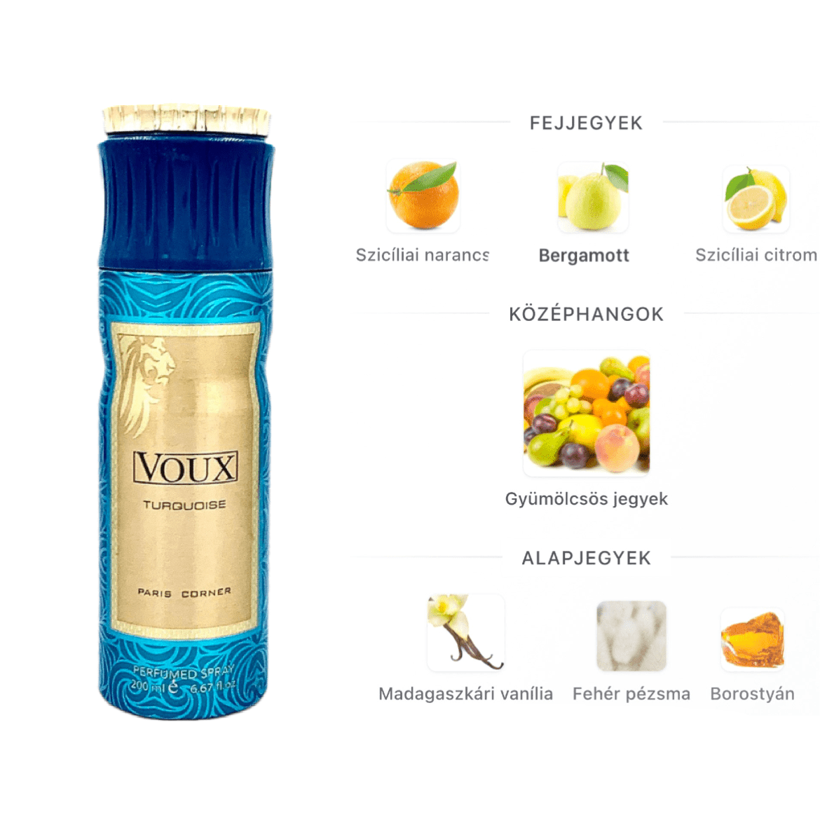 Paris Corner Voux Turquoise Dezodor Spray - 200 ml - YARA Illatbazár